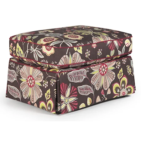 Glide Ottoman with Tall Skirt